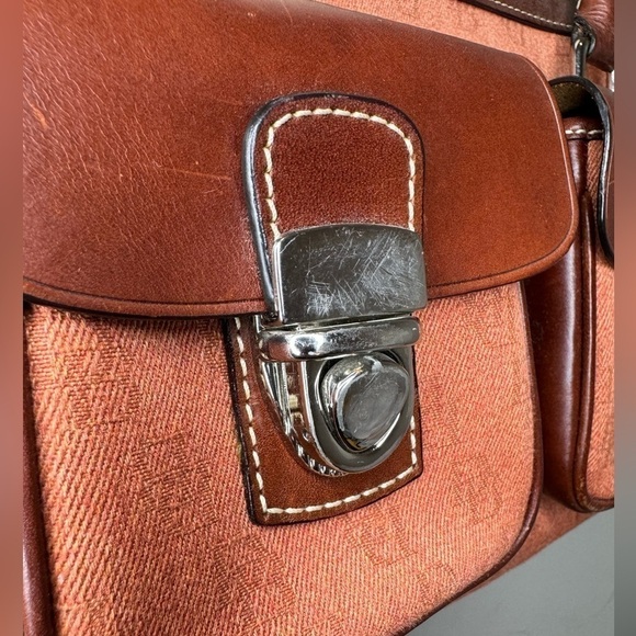 DOONEY & BOURKE VTG Toasty Orange & Chocolate Signature Satchel - Picture 11 of 13